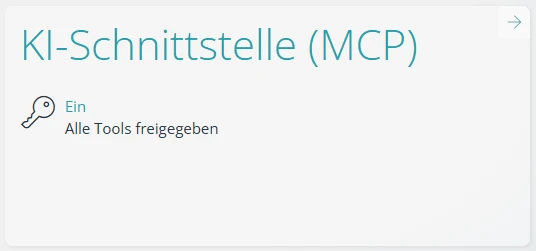 Kachel «KI-Schnittstelle (MCP)» in den Einstellungen von Orphy