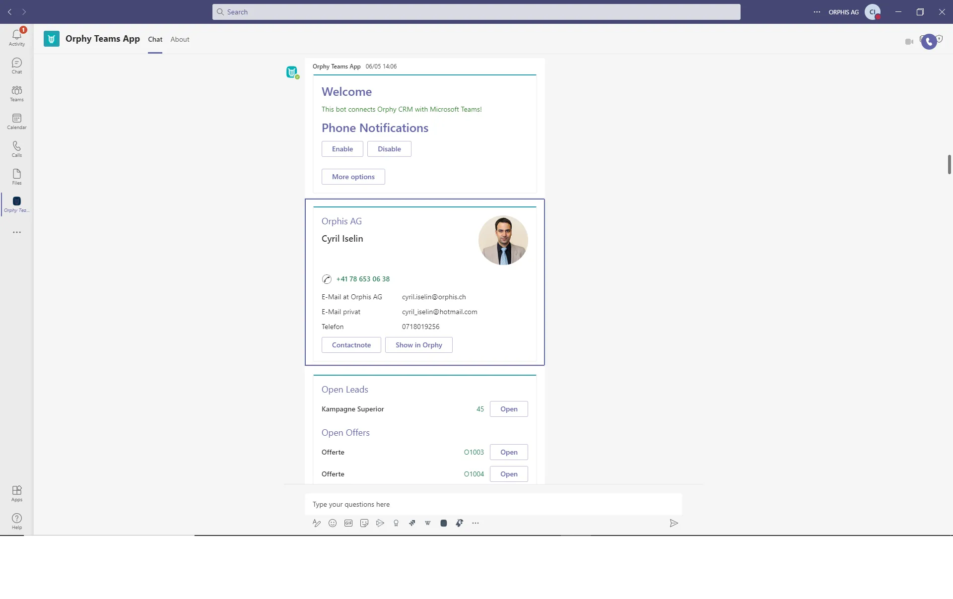 Microsoft Teams Integration